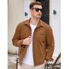 imageCOOFANDY Mens Long Sleeve Button Down Shirt Casual Lightweight Shacket Spring Fall Shirt Jacket Overshirt with PocketsLight Brown