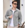 imageCOOFANDY Mens Long Sleeve Button Down Shirt Casual Lightweight Shacket Spring Fall Shirt Jacket Overshirt with PocketsLight Grey