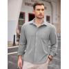 imageCOOFANDY Mens Long Sleeve Button Down Shirt Casual Lightweight Shacket Spring Fall Shirt Jacket Overshirt with PocketsLight Grey