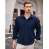imageCOOFANDY Mens Long Sleeve Button Down Shirt Casual Lightweight Shacket Spring Fall Shirt Jacket Overshirt with PocketsNavy Blue