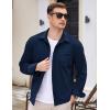 imageCOOFANDY Mens Long Sleeve Button Down Shirt Casual Lightweight Shacket Spring Fall Shirt Jacket Overshirt with PocketsNavy Blue