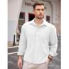 imageCOOFANDY Mens Long Sleeve Button Down Shirt Casual Lightweight Shacket Spring Fall Shirt Jacket Overshirt with PocketsWhite