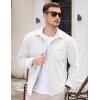 imageCOOFANDY Mens Long Sleeve Button Down Shirt Casual Lightweight Shacket Spring Fall Shirt Jacket Overshirt with PocketsWhite