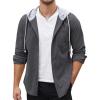 imageCOOFANDY Mens Corduroy Shirt Jackets Long Sleeve Button Down Casual Stylish Hooded Shacket Jacket with PocketDark Grey