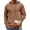 imageCOOFANDY Mens Hooded Sweatshirt Long Sleeve Casual Corduroy Drawstring Pullover Hoodies with PocketLight Brown