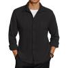 imageCOOFANDY Mens Long Sleeve Button Down Shirt Casual Lightweight Shacket Spring Fall Shirt Jacket Overshirt with PocketsBlack
