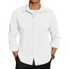 imageCOOFANDY Mens Long Sleeve Button Down Shirt Casual Lightweight Shacket Spring Fall Shirt Jacket Overshirt with PocketsWhite