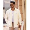 imageCOOFANDY Mens Casual Shirt Jacket Linen Button Down Shirt Long Sleeve Lightweight Shacket with PocketsBeige