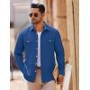imageCOOFANDY Mens Casual Shirt Jacket Linen Button Down Shirt Long Sleeve Lightweight Shacket with PocketsDark Blue