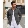 imageCOOFANDY Mens Casual Shirt Jacket Linen Button Down Shirt Long Sleeve Lightweight Shacket with PocketsDark Gray