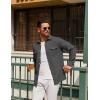 imageCOOFANDY Mens Casual Shirt Jacket Linen Button Down Shirt Long Sleeve Lightweight Shacket with PocketsDark Gray