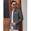 imageCOOFANDY Mens Casual Shirt Jacket Linen Button Down Shirt Long Sleeve Lightweight Shacket with PocketsDark Gray