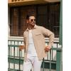 imageCOOFANDY Mens Casual Shirt Jacket Linen Button Down Shirt Long Sleeve Lightweight Shacket with PocketsDark Khaki