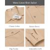 imageCOOFANDY Mens Casual Shirt Jacket Linen Button Down Shirt Long Sleeve Lightweight Shacket with PocketsDark Khaki
