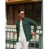 imageCOOFANDY Mens Casual Shirt Jacket Linen Button Down Shirt Long Sleeve Lightweight Shacket with PocketsDeep Army Green
