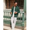 imageCOOFANDY Mens Casual Shirt Jacket Linen Button Down Shirt Long Sleeve Lightweight Shacket with PocketsDeep Army Green