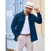 imageCOOFANDY Mens Casual Shirt Jacket Linen Button Down Shirt Long Sleeve Lightweight Shacket with PocketsDenim Blue