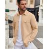 imageCOOFANDY Mens Casual Shirt Jacket Linen Button Down Shirt Long Sleeve Lightweight Shacket with PocketsKhaki