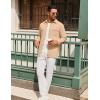 imageCOOFANDY Mens Casual Shirt Jacket Linen Button Down Shirt Long Sleeve Lightweight Shacket with PocketsKhaki
