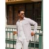 imageCOOFANDY Mens Casual Shirt Jacket Linen Button Down Shirt Long Sleeve Lightweight Shacket with PocketsLight Gray
