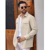 imageCOOFANDY Mens Casual Shirt Jacket Linen Button Down Shirt Long Sleeve Lightweight Shacket with PocketsLight Khaki