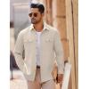 imageCOOFANDY Mens Casual Shirt Jacket Linen Button Down Shirt Long Sleeve Lightweight Shacket with PocketsLight Khaki