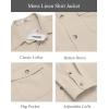 imageCOOFANDY Mens Casual Shirt Jacket Linen Button Down Shirt Long Sleeve Lightweight Shacket with PocketsLight Khaki