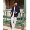 imageCOOFANDY Mens Casual Shirt Jacket Linen Button Down Shirt Long Sleeve Lightweight Shacket with PocketsNave Blue