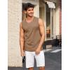 imageCOOFANDY Mens Casual Tank Tops Knit Crew Neck Sleeveless Shirts Summer Beach Tank Top Muscle Tee ShirtsKhaki