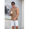 imageCOOFANDY Mens Casual Tank Tops Knit Crew Neck Sleeveless Shirts Summer Beach Tank Top Muscle Tee ShirtsKhaki