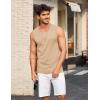 imageCOOFANDY Mens Casual Tank Tops Knit Crew Neck Sleeveless Shirts Summer Beach Tank Top Muscle Tee ShirtsLight Brown