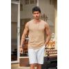 imageCOOFANDY Mens Casual Tank Tops Knit Crew Neck Sleeveless Shirts Summer Beach Tank Top Muscle Tee ShirtsLight Brown