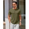 imageCOOFANDY Mens Henley Shirts Cotton Short Sleeve Casual TShirt Button Henley Basic TeeArmy Green