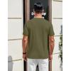 imageCOOFANDY Mens Henley Shirts Cotton Short Sleeve Casual TShirt Button Henley Basic TeeArmy Green
