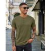 imageCOOFANDY Mens Henley Shirts Cotton Short Sleeve Casual TShirt Button Henley Basic TeeArmy Green