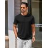 imageCOOFANDY Mens Henley Shirts Cotton Short Sleeve Casual TShirt Button Henley Basic TeeBlack