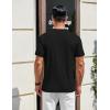 imageCOOFANDY Mens Henley Shirts Cotton Short Sleeve Casual TShirt Button Henley Basic TeeBlack