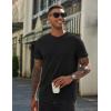 imageCOOFANDY Mens Henley Shirts Cotton Short Sleeve Casual TShirt Button Henley Basic TeeBlack