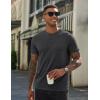imageCOOFANDY Mens Henley Shirts Cotton Short Sleeve Casual TShirt Button Henley Basic TeeDark Grey