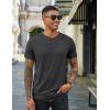 imageCOOFANDY Mens Henley Shirts Cotton Short Sleeve Casual TShirt Button Henley Basic TeeDark Grey