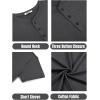 imageCOOFANDY Mens Henley Shirts Cotton Short Sleeve Casual TShirt Button Henley Basic TeeDark Grey