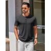imageCOOFANDY Mens Henley Shirts Cotton Short Sleeve Casual TShirt Button Henley Basic TeeDark Grey