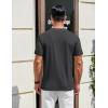 imageCOOFANDY Mens Henley Shirts Cotton Short Sleeve Casual TShirt Button Henley Basic TeeDark Grey