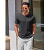 imageCOOFANDY Mens Henley Shirts Cotton Short Sleeve Casual TShirt Button Henley Basic TeeDark Grey