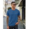 imageCOOFANDY Mens Henley Shirts Cotton Short Sleeve Casual TShirt Button Henley Basic TeeDenim Blue