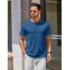 imageCOOFANDY Mens Henley Shirts Cotton Short Sleeve Casual TShirt Button Henley Basic TeeDenim Blue