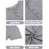 imageCOOFANDY Mens Henley Shirts Cotton Short Sleeve Casual TShirt Button Henley Basic TeeGrey