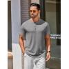 imageCOOFANDY Mens Henley Shirts Cotton Short Sleeve Casual TShirt Button Henley Basic TeeGrey