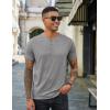 imageCOOFANDY Mens Henley Shirts Cotton Short Sleeve Casual TShirt Button Henley Basic TeeGrey
