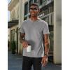 imageCOOFANDY Mens Henley Shirts Cotton Short Sleeve Casual TShirt Button Henley Basic TeeGrey